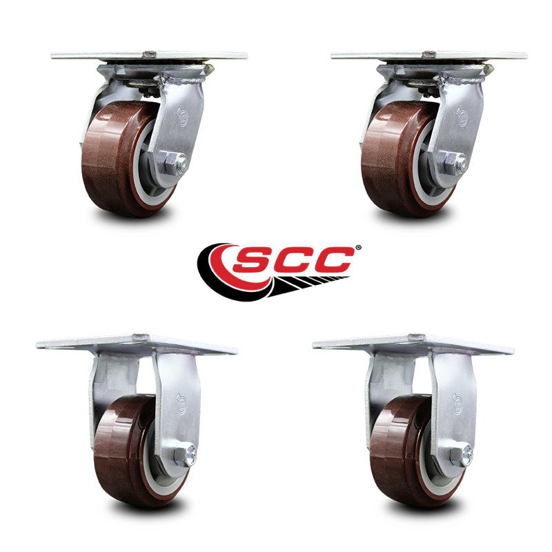 4 Piece Polyurethane Caster Set