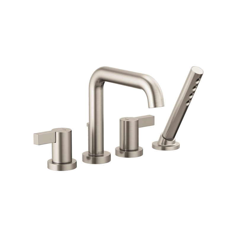 Litze® Roman Tub Faucet, Luxe Nickel, Extended Lever
