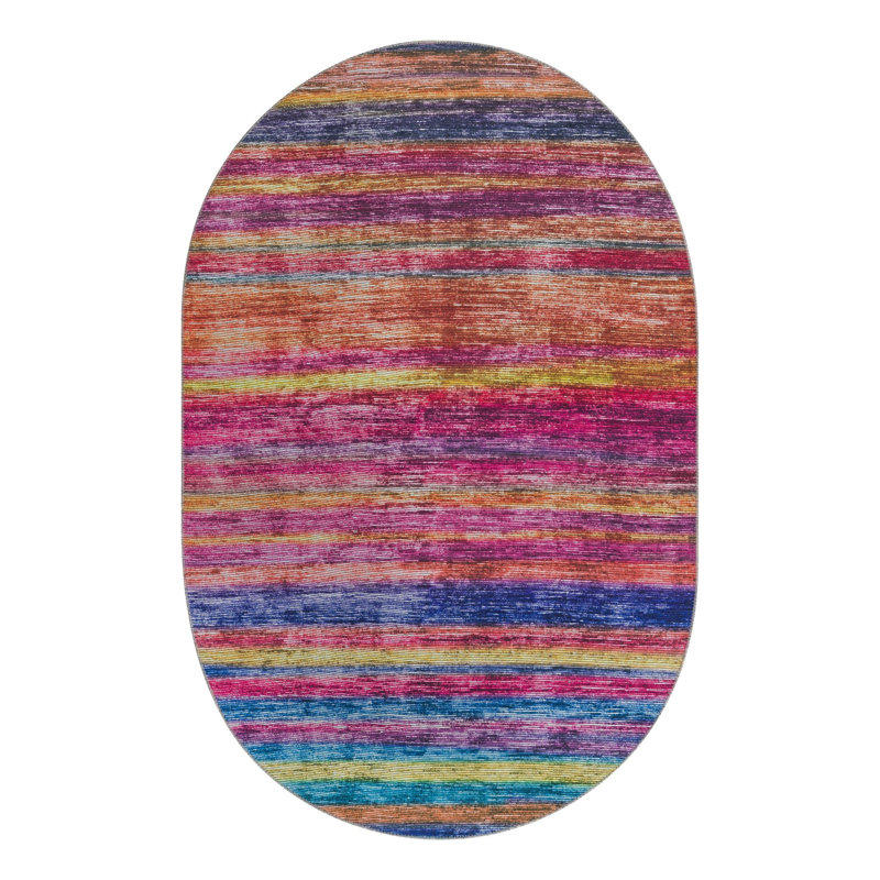 Kampton Chevron Indoor Rug, Oval 5' x 8'
