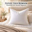 Coussin décoratif carré blanc 100% coton, 25% duvet et 75% plumes, plusieurs tailles-93653219