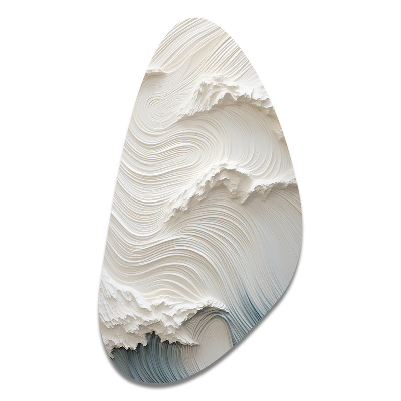 Prouty - Décoration murale irrégulière en métal Coastal Waves, H 31 po x l 17 po