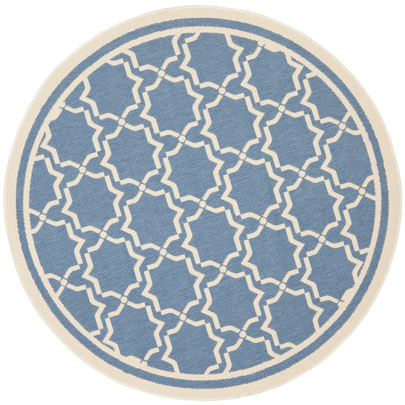 Dirks Performance Geometric Indoor/Outdoor Area Rug, Round 6'7"