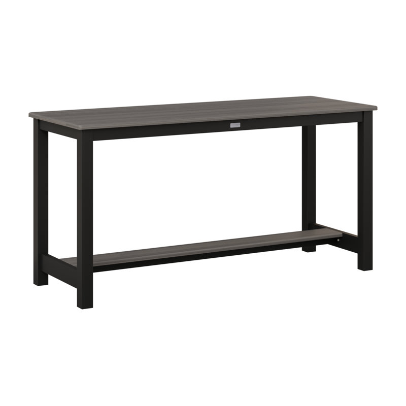 Balcony Outdoor Rectangle Dining Table, Coastal Gray, Matte Black