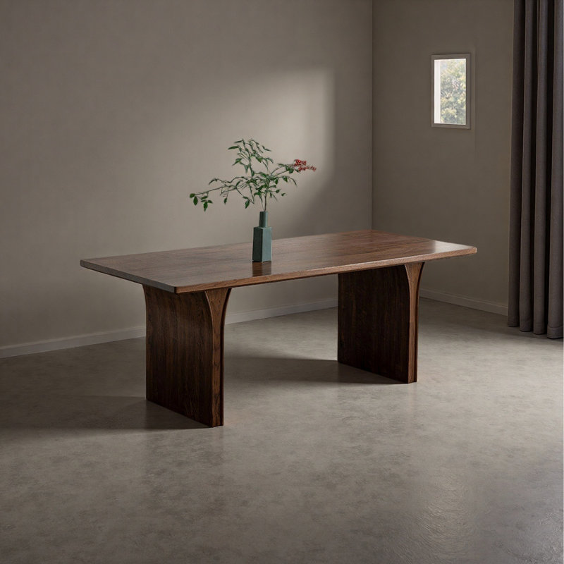 Bureau rectangulaire en bois massif de style rétro, 29.52" H x 78.74" W x 35.43" D