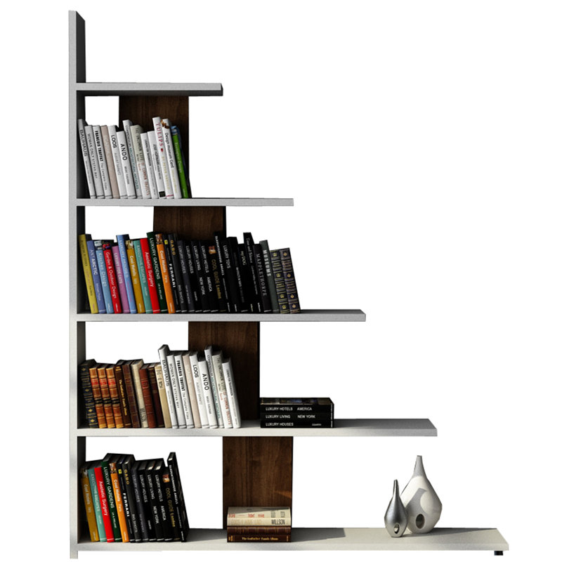 Bibliothèque murale Anuj, 47,9 x 47,2 x 7,7 pouces | 100% panneau de particules enduit de mélamine, épaisseur: 0,7 pouce | Nombreuses tablettes, hauteur de tablette réglable: 9,8 pouces | Parfait pour le bureau à domicile et le salon, design élégan