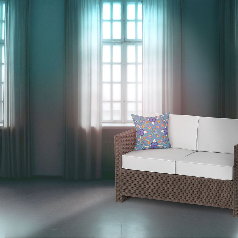 Housse et insert de coussin carré Alliona, 18 po x 18 po, Hot Mute / bleu / or