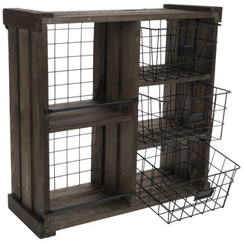 Étagère murale avec paniers en métal H 19,75 po x l 20 po x P 8 po Dunfermline