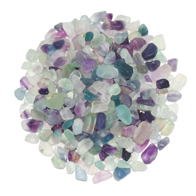 1 LB Fluorite Crystal Chips & Sea Glass, 0.2-0.35" Decorative Gravel For Plants, Aquariums & Crafts, Natural Healing Stones For Jewelry Making