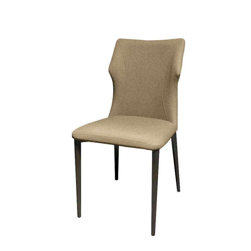Algol 46cm H Velvet Upholstered Side Chair, Matte Black, Brown