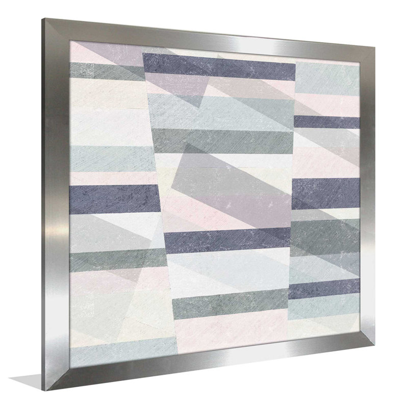 «Pastel Reflections III», reproduction de peinture à l'aquarelle, H 37,5 po x l 37,5 po x P 1 po, Encadrement argenté