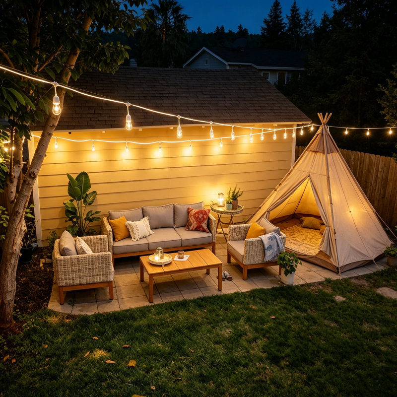 48FT 3-Color Dimmable String Lights With Remote, Waterproof For Patio