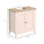 Armoire de rangement à piédestal, sous-lavabo, meuble-lavabo de salle de bain avec U et tablette interne réglable,