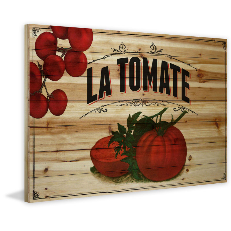 « french production tomate », reproduction d’impression sur bois, 40 po x 60 po