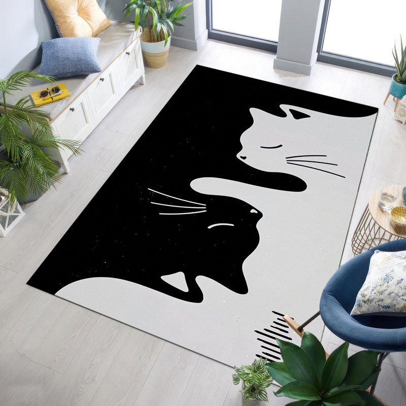 High-Quality Soft Pile Rug Featuring an Abstract Artistic Print in Neutral Tones Ideal for Enhancing the Aesthetic Appeal of Your Living Room or Bedroom