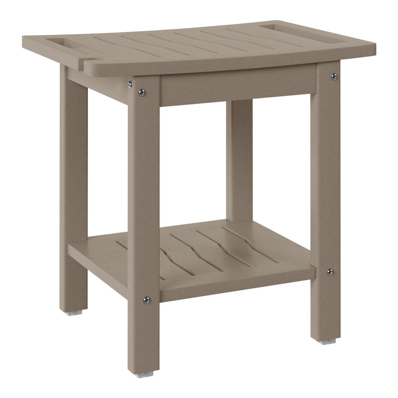 Poly Shower Bench, Light Gray