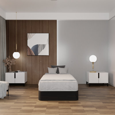 Sommier tapissier / base en bois fendu pour support de matelas, entièrement assemblé