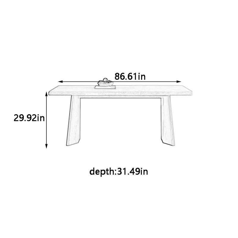 Table de salle à manger simple et durable, H 29,92 po x L 86,61 po x l 31,49 po
