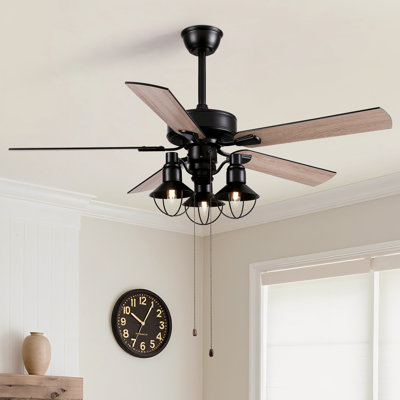  Ventilateur de plafond de 52 pouces avec lumières et chaînes de traction