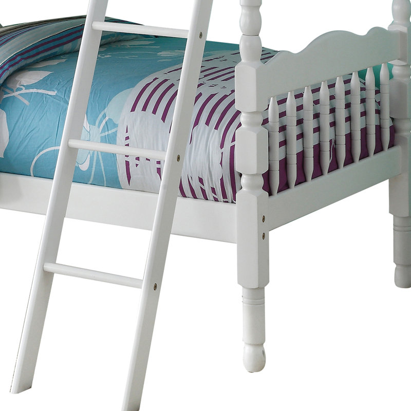 Lit superposé Twintwin en blanc, pouvant accueillir un matelas simple pour chambre à coucher simple, convient parfaitement aux décors de chambre à coucher