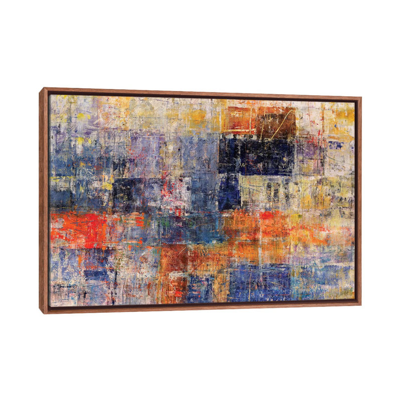 « Patchwork » par Julian Spencer, reproduction d’art, Pas de tapis, Toile avec cadre en bois brun classique
