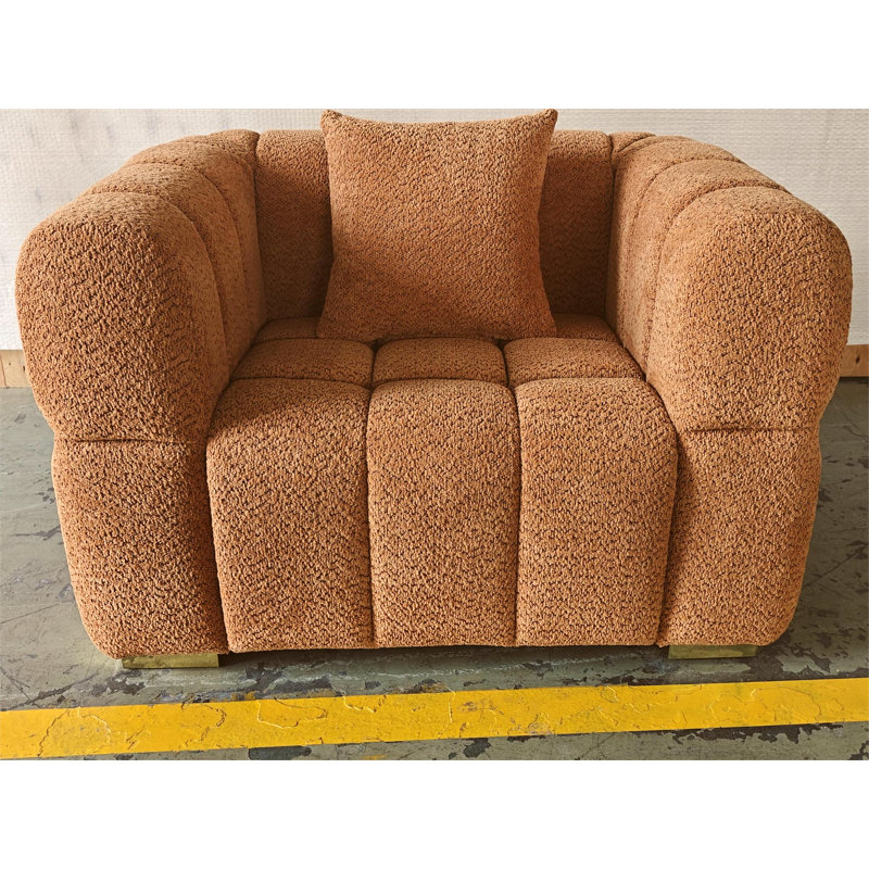 Fauteuil d'appoint rembourré capitonné Boucle