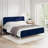 Tallulah Platform Bed Frame with Upholstered Headboard, Navy-289036032