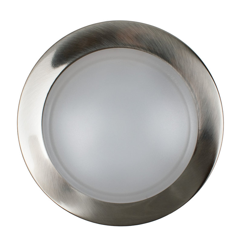Plafonnier encastré simple 1 lumière DEL 7,5 po Jefferson Place, Nickel brossé