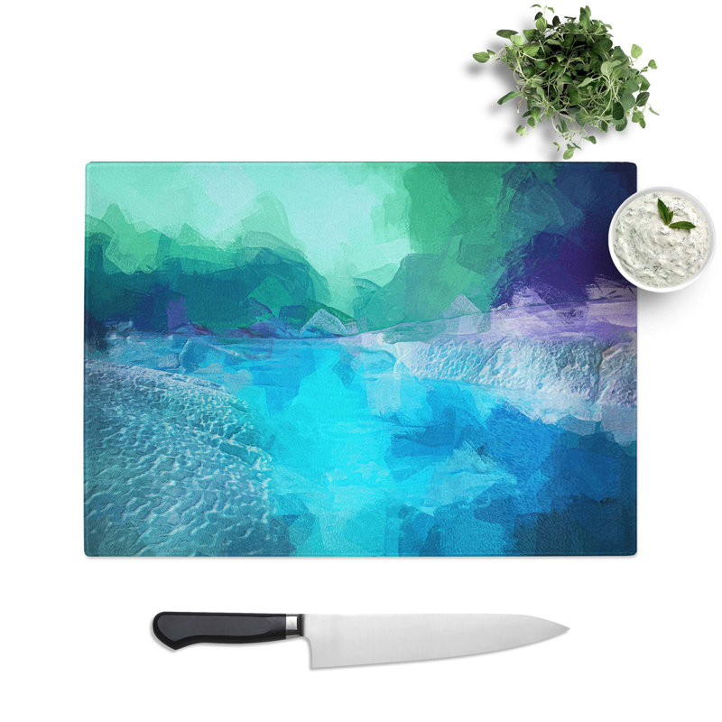 Tempered Glass Aurora Borealis at Night Chopping Board, 28.5 cm W x 20 cm L