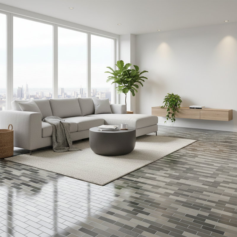 1" x 3" Flat Glass Brick Joint Mosaic Wall Tile