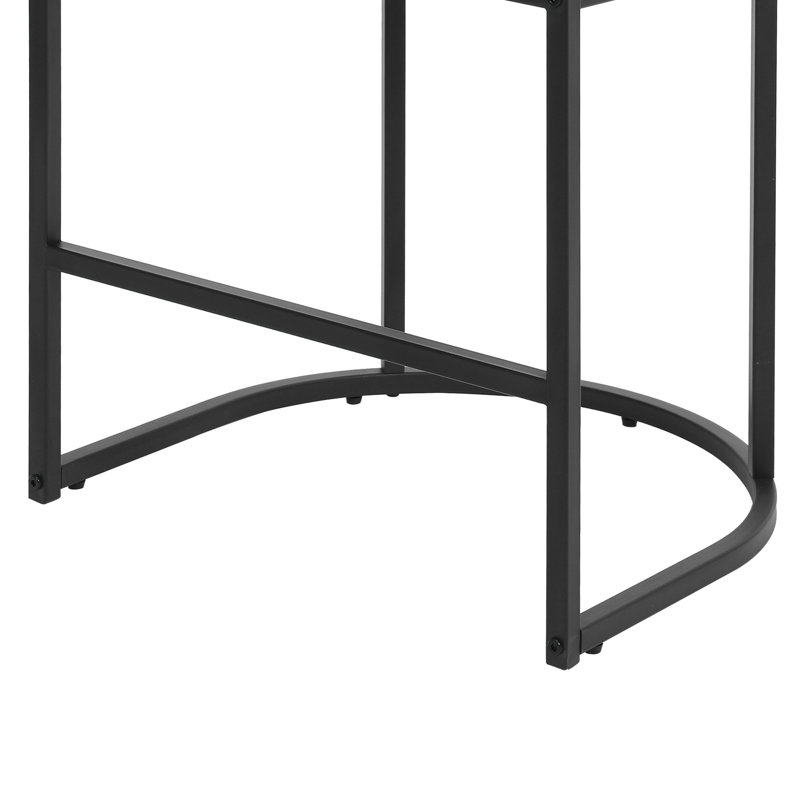 26" Upholstered Metal Barrel Counter Bar Stool, Green Seat/Black Frame, 3