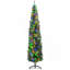8FT Pencil Prelit Artificial Christmas Tree with 668 Branches, 250 Colorful LED Lights & Steel Base