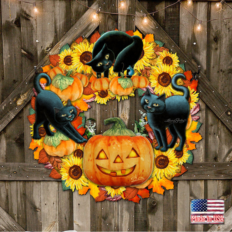 Couronne en bois Spooky Halloween 20 po
