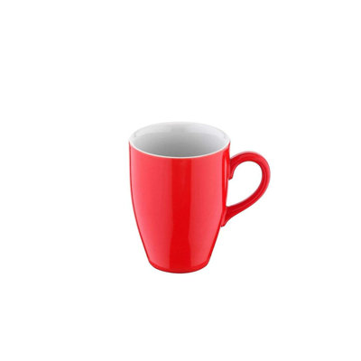 Ensemble de grandes tasses élégantes en porcelaine rouge (6 pièces), 2,8 x 2,8 x 3,5 pouces | 100% lavable au lave-vaisselle et au micro-ondes | Parfait pour le café, le thé et les boissons chaudes | Conception élégante et durable pour la maison ou le bureau