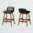 Upholstered Counter Stool with Solid Wood Frame-1173435386