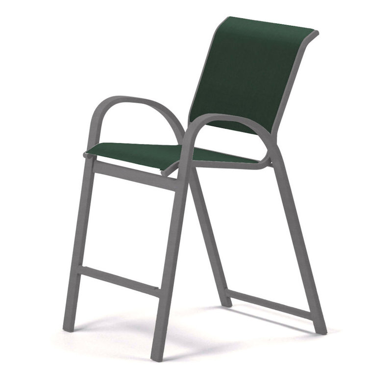 Tabouret de bar 42 po Holna, Vert forêt 22D Sunbrella® vert, Noir texturé