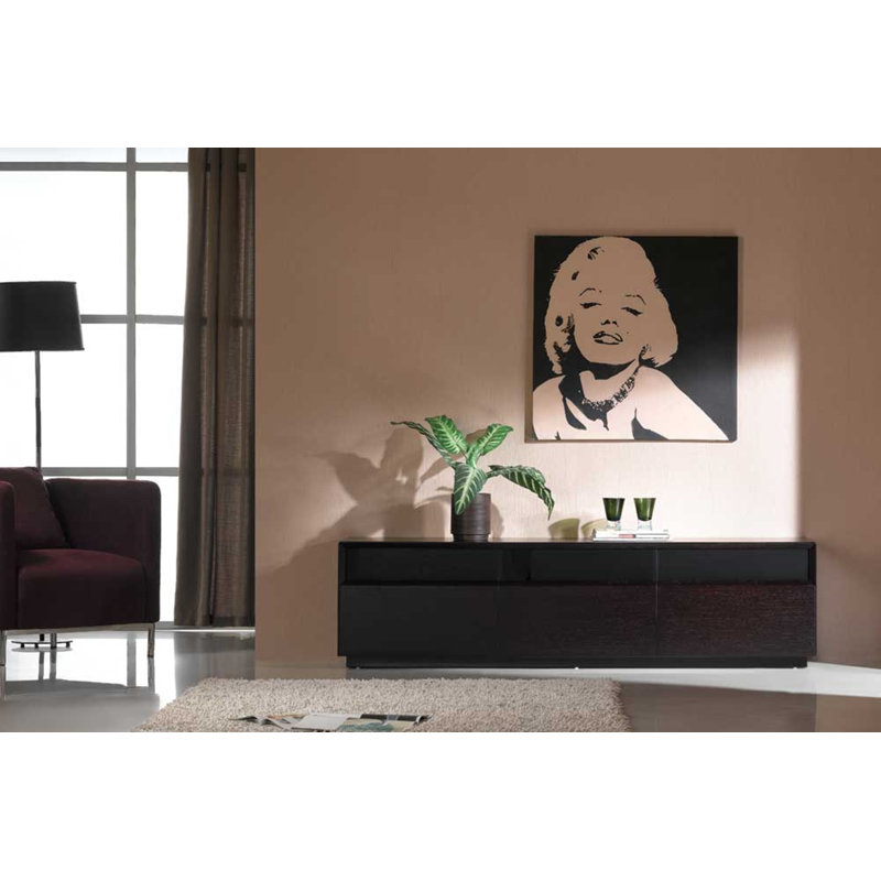 Briannah Unfinished TV Stand for TVs up to 78", Dark Oak