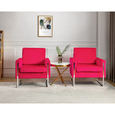 Fauteuil club Amelianna en velours capitonné de 31,5 po de largeur (ensemble de 2)