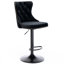 Tabouret de bar en velours noir avec pivot à 360 ° et siège réglable de 25 à 33 pouces, de 2 pour la maison, avec rivets martelés à la main, hauteur en pouces, boutons tirés vers l'arrière