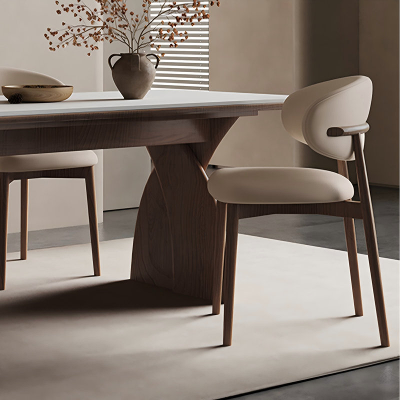 29.92"H Casual Solid Wood Oak Dining Chairs