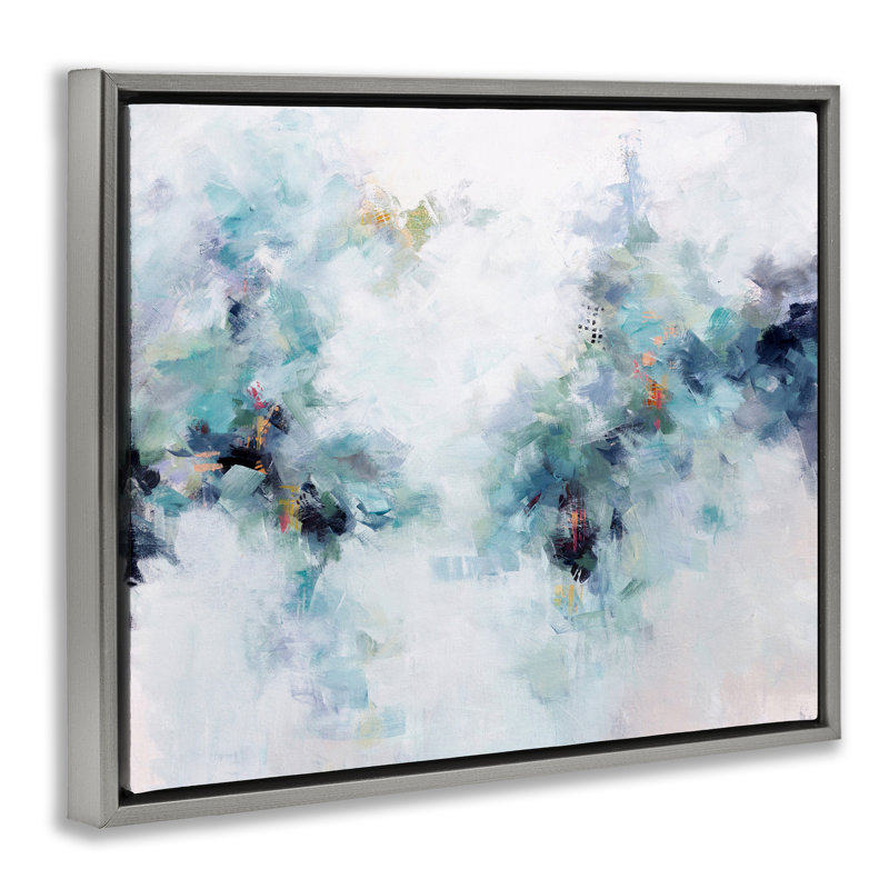 Cadre flottant Reaching Out Abstraction, design par Karen Hale, Cadre flottant gris lustré, H 17 po x l 21 po