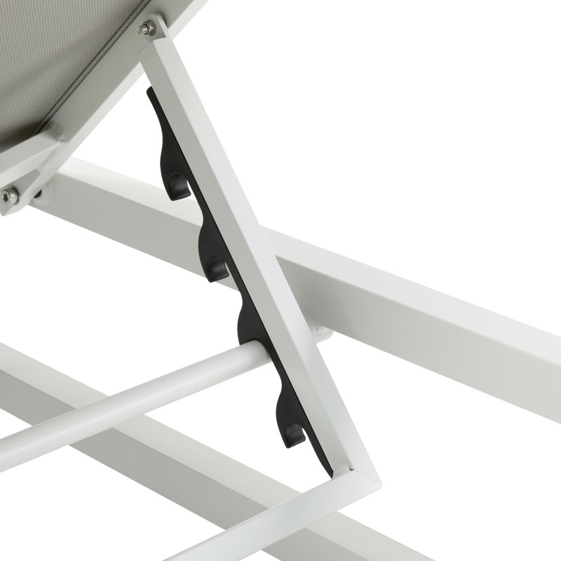 Méridienne inclinable Alliyiah, Gris clair / blanc, 1