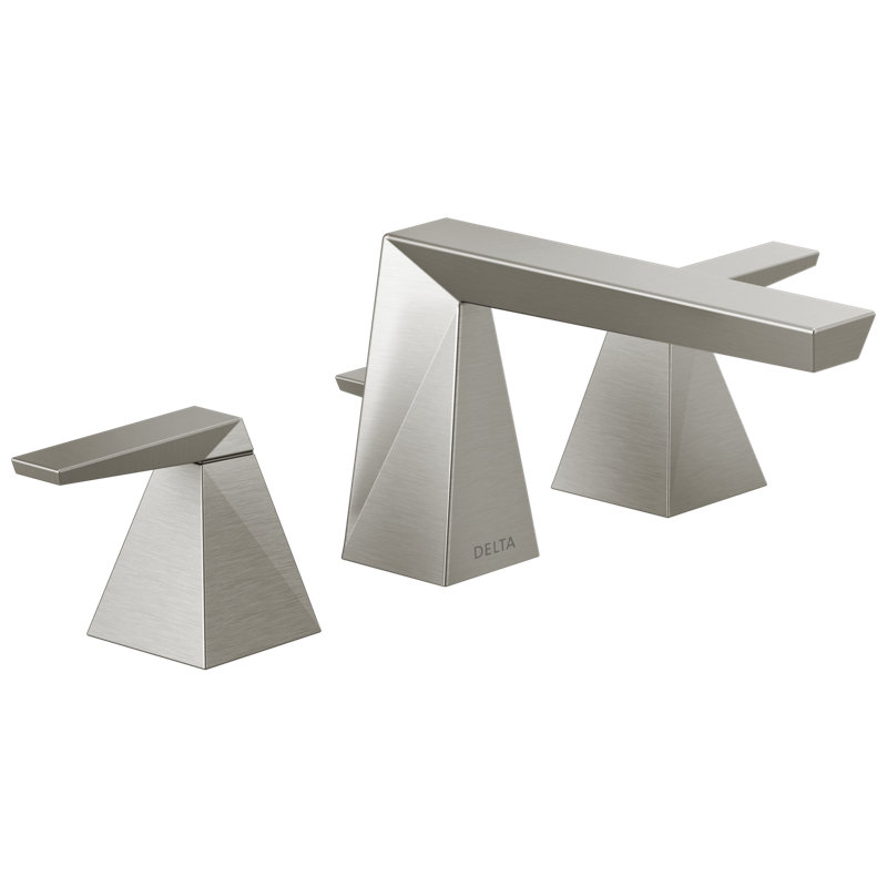 Two Handle Widespread Bathroom Faucet, Lumicoat Stainless