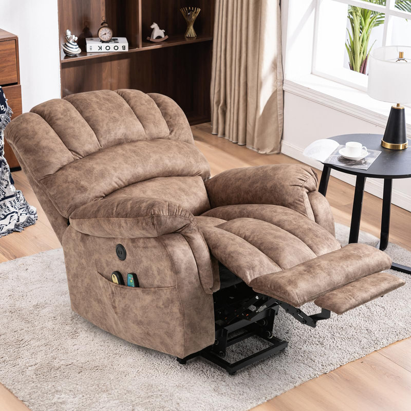 Fauteuil inclinable électrique lève-personne rembourré, Velours brun