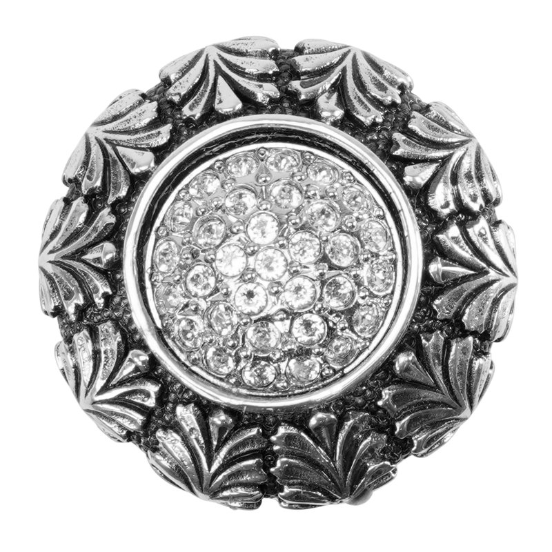 VERONA KNOB; CLEAR CRYSTAL;, Silver, 1 3/8"