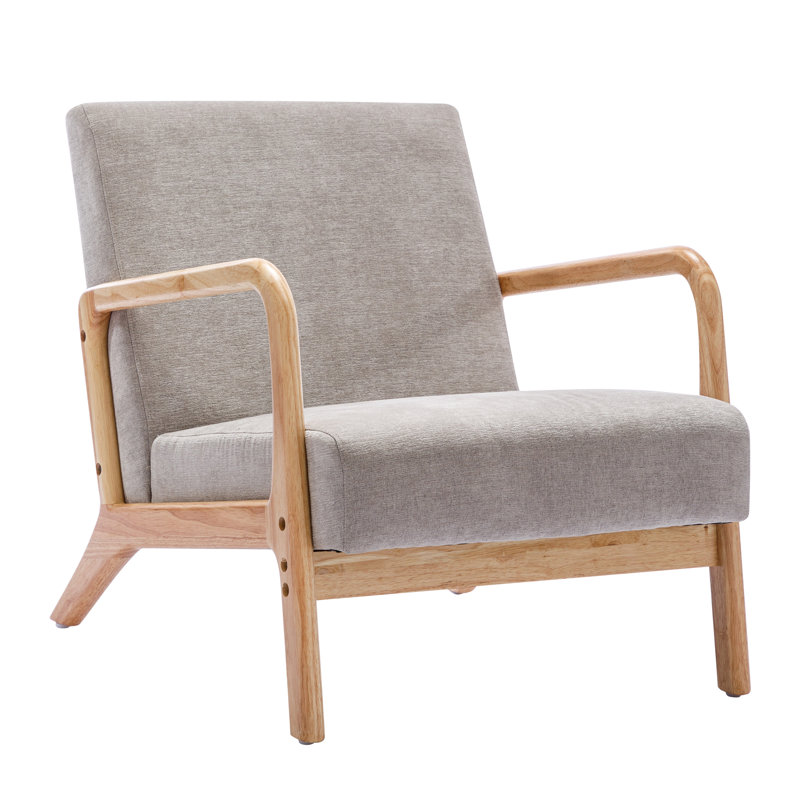 Carrel Upholstered Armchair, Gray Chenille