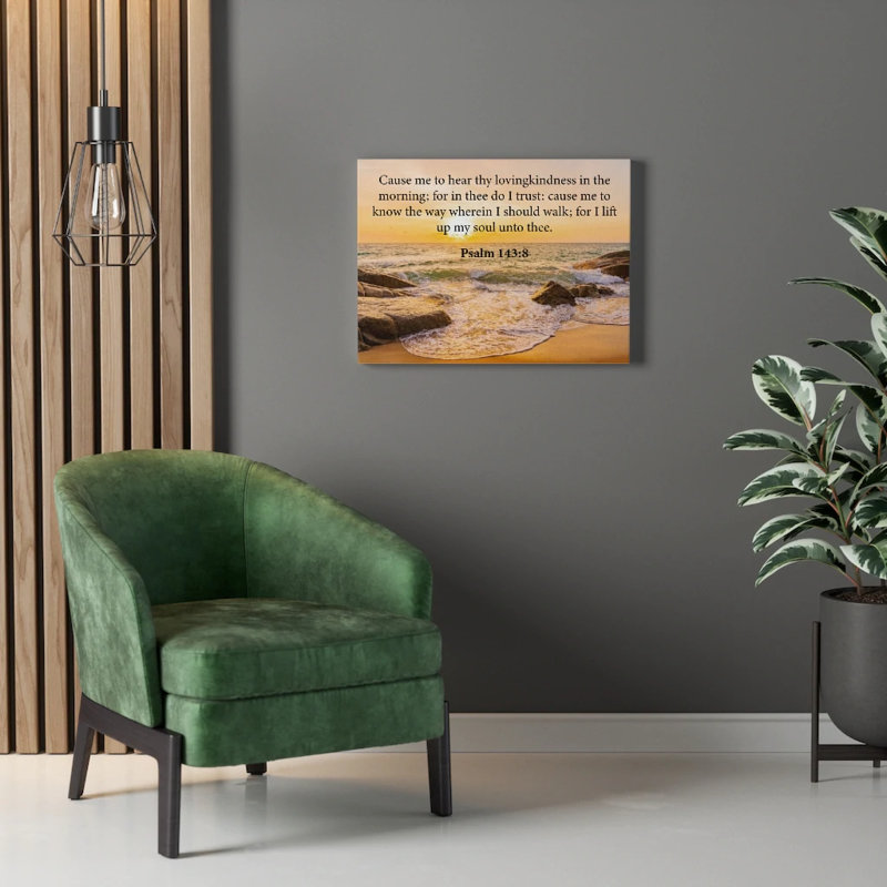 «Loveskindness Psalm 143: 8 Christian Home Decor», écriture murale prête à être accrochée