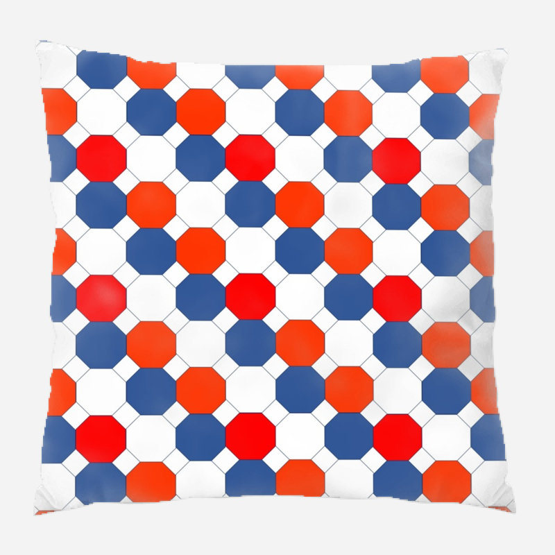 Geometric Microsuede Reversible Throw Pillow