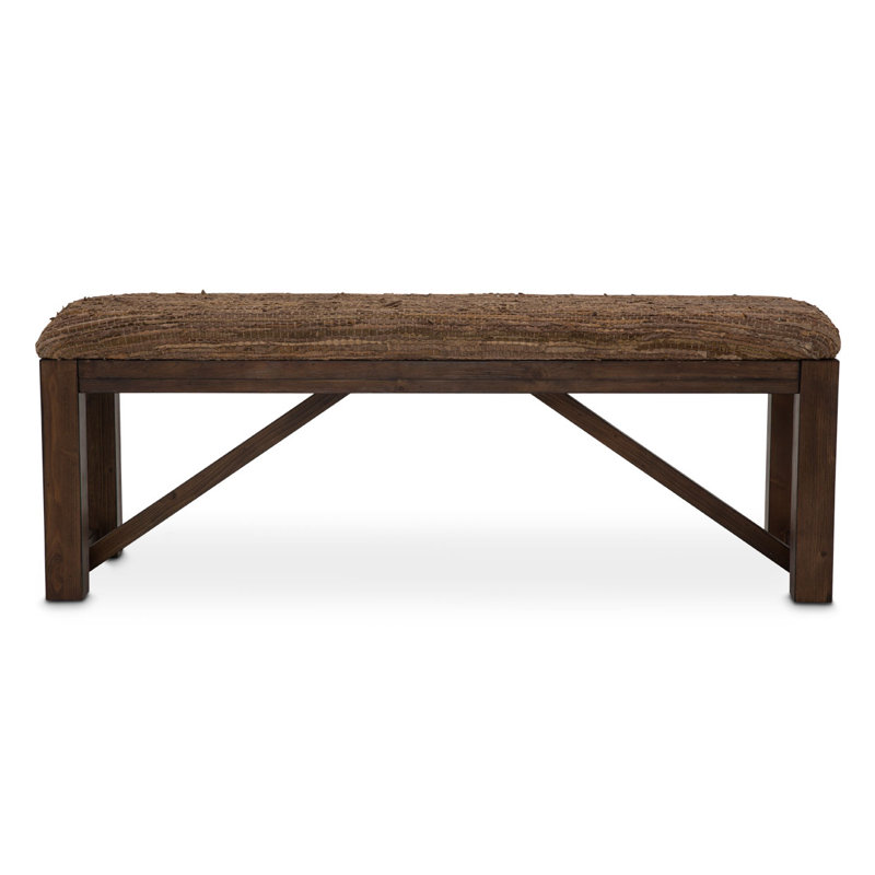 Carrollton Genuine Leather Upholstered Bench