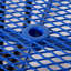 Table de pique-nique d'extérieur 46 po carrée en acier bleu - solide et pratique, mât de parapluie inclus