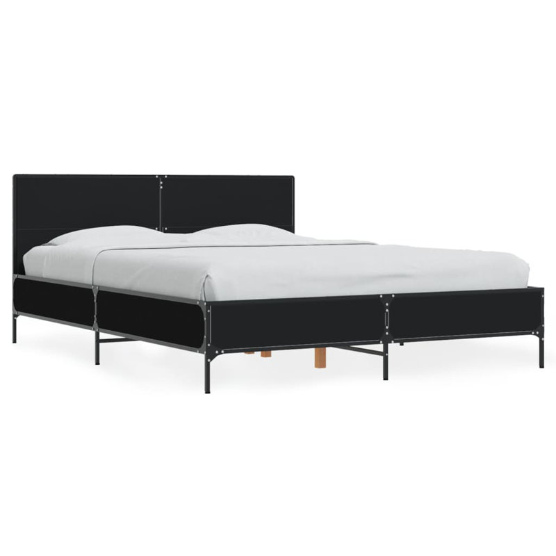 Adamek Bed, Black, Double (4'6)